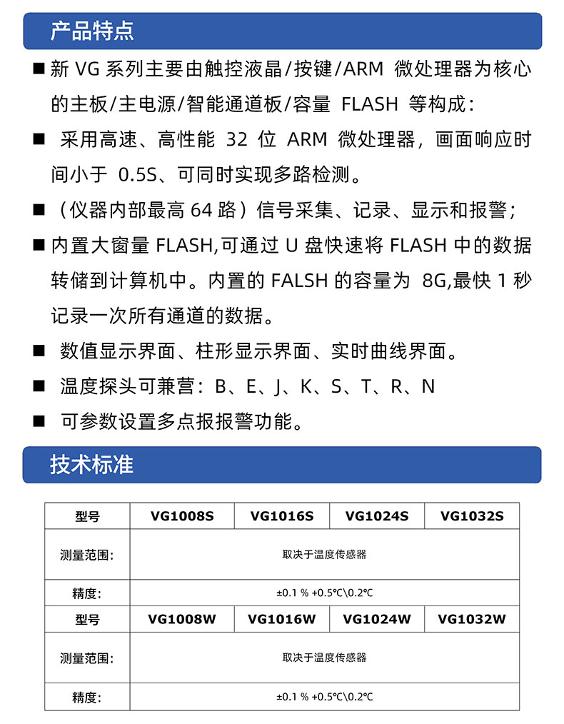 威格多路溫度測(cè)量?jī)x 溫升測(cè)試儀(VG1016W)廠家直銷，品質(zhì)保障插圖2