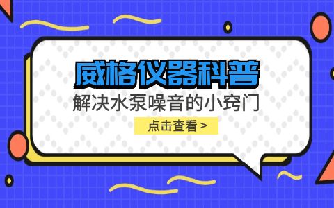 威格儀器-解決水泵噪音的小竅門(mén)插圖