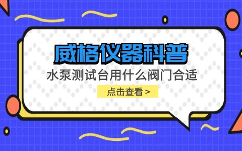 威格儀器-水泵測試臺用什么閥門合適插圖